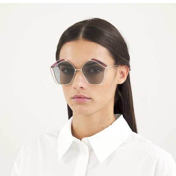 New - Chloé CH0026S Gemma metal and acetate pentagon-frame sunglasses - Picture 4 of 16
